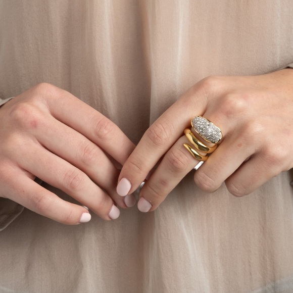 Alexis Bittar Solanales Crystal Coiled Pebble Ring - Picture 2 of 7